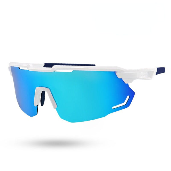 blue lens sport sunglasses-white sunglasses-athletic shades