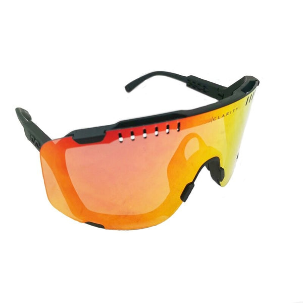 Wide lens sunglasses for biking and running