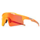 Orange sport sunglasses. orange cycle glasses. sunglasses for biking. 